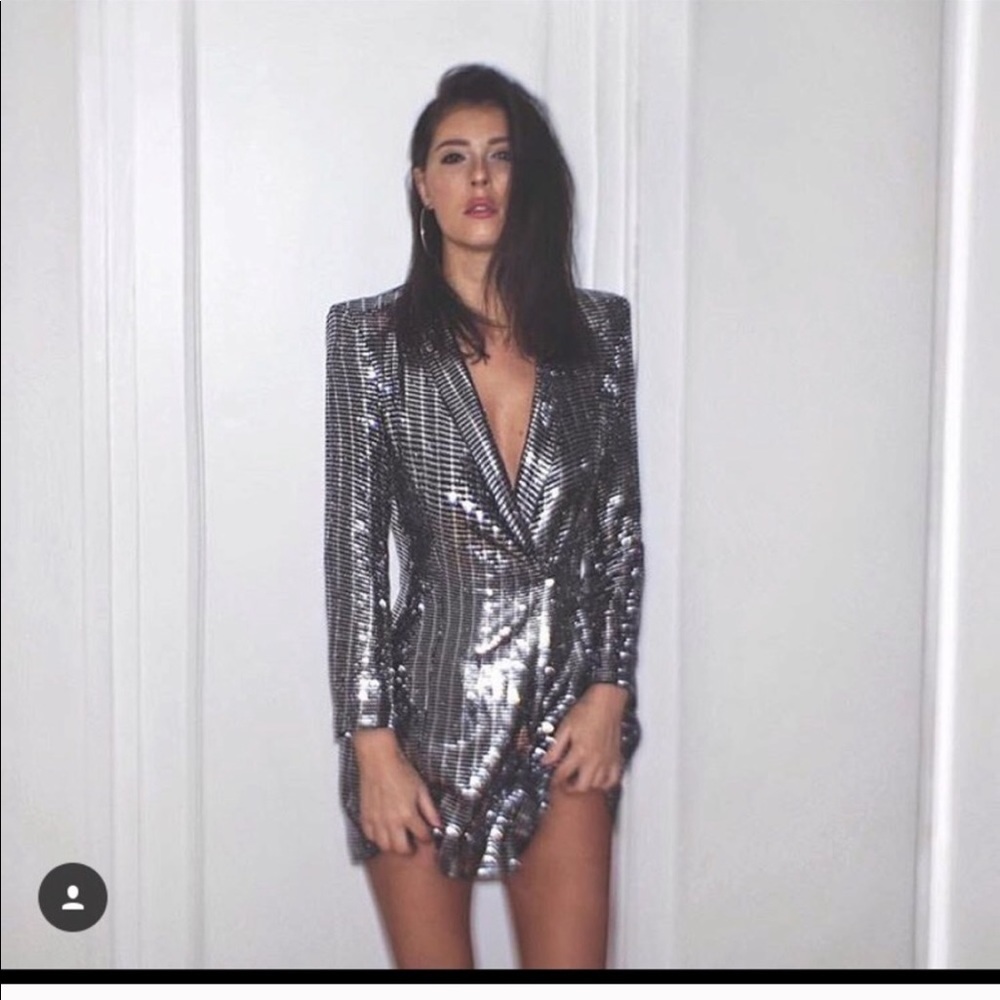 ZARA Metallic Blazer Dress
